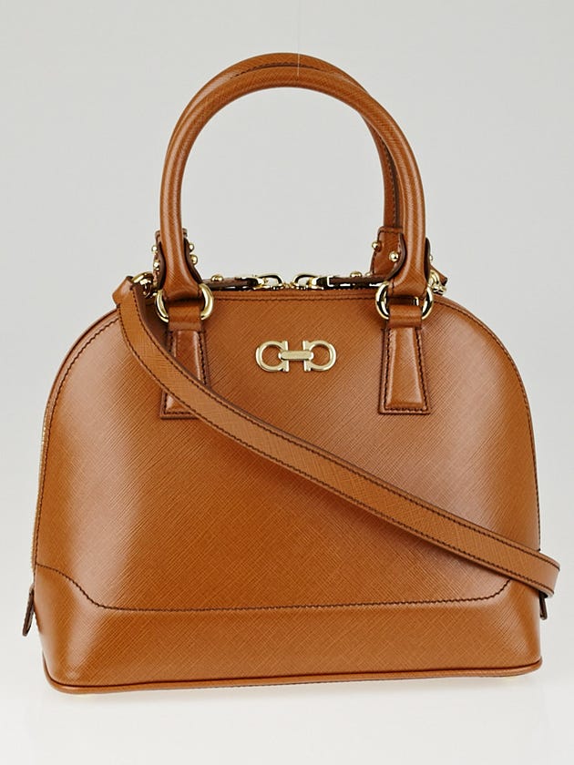 Salvatore Ferragamo Palissandro Saffiano Leather Darina Mini Dome Satchel Bag