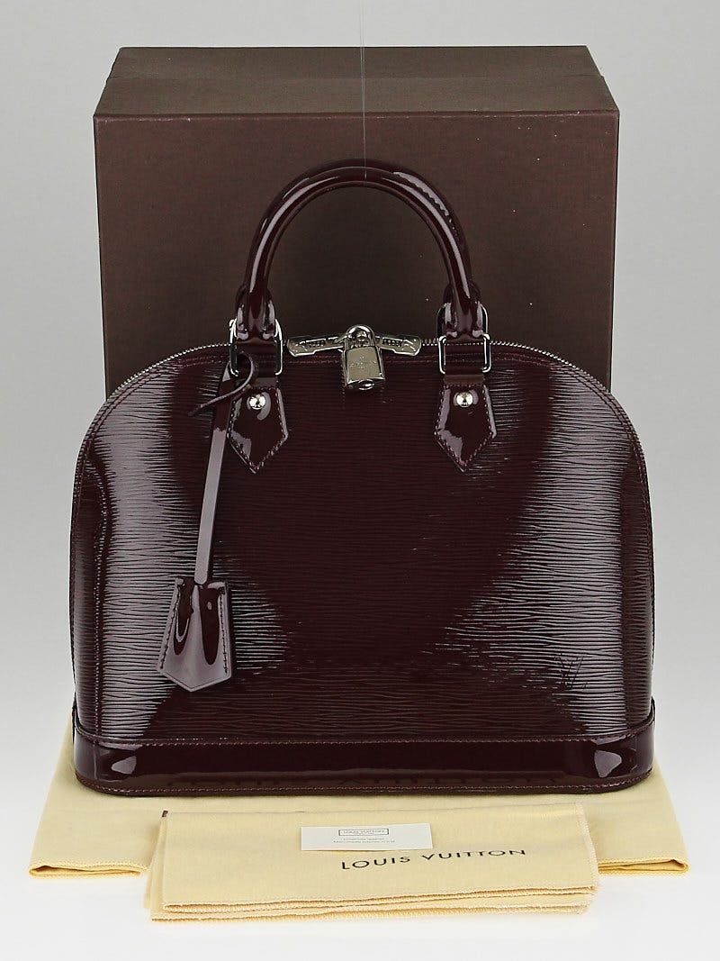 Louis Vuitton Black Silver Epi Leather Alma BB Bag - Yoogi's Closet