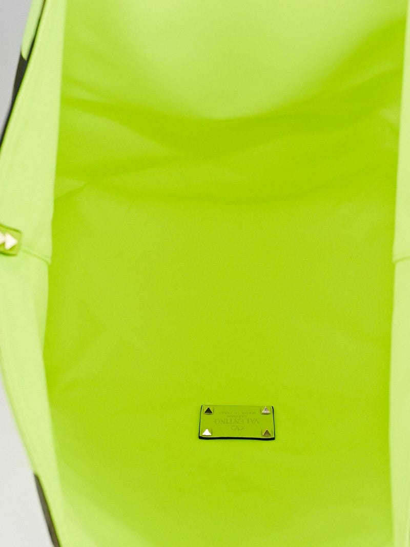 Valentino VLogo fluo Green Tote at FORZIERI