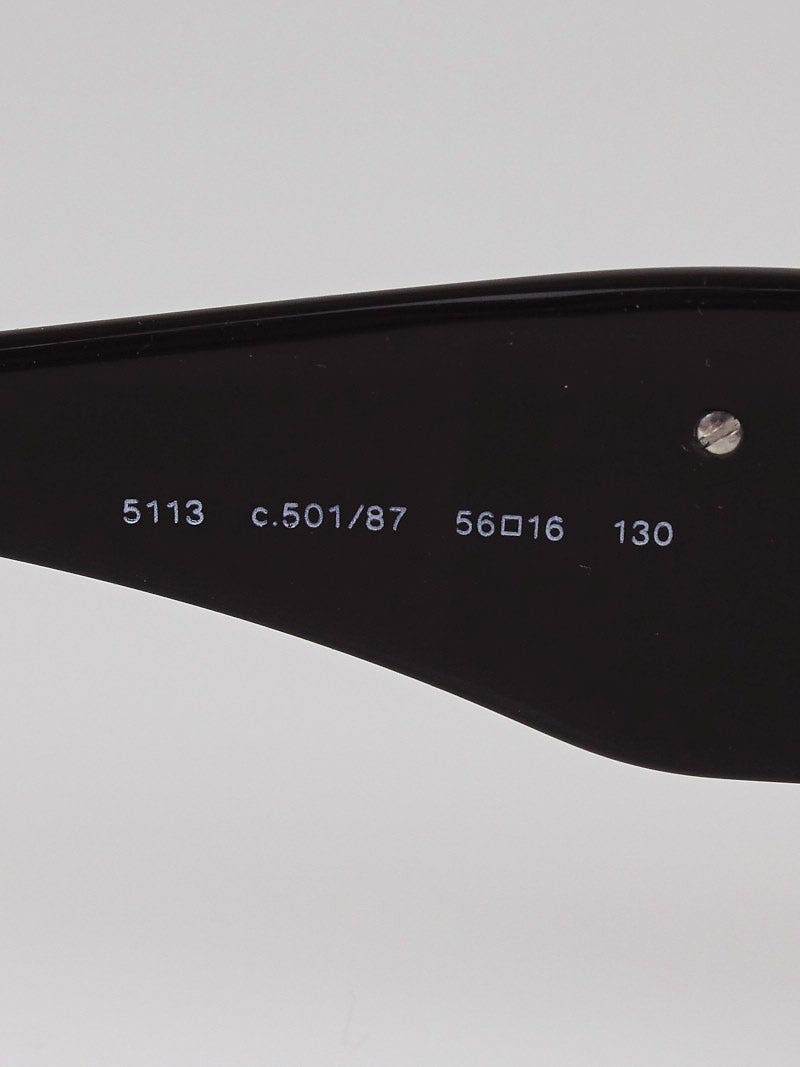 Chanel Black Frame Camellia Flower Sunglasses-5113 | Yoogi's Closet