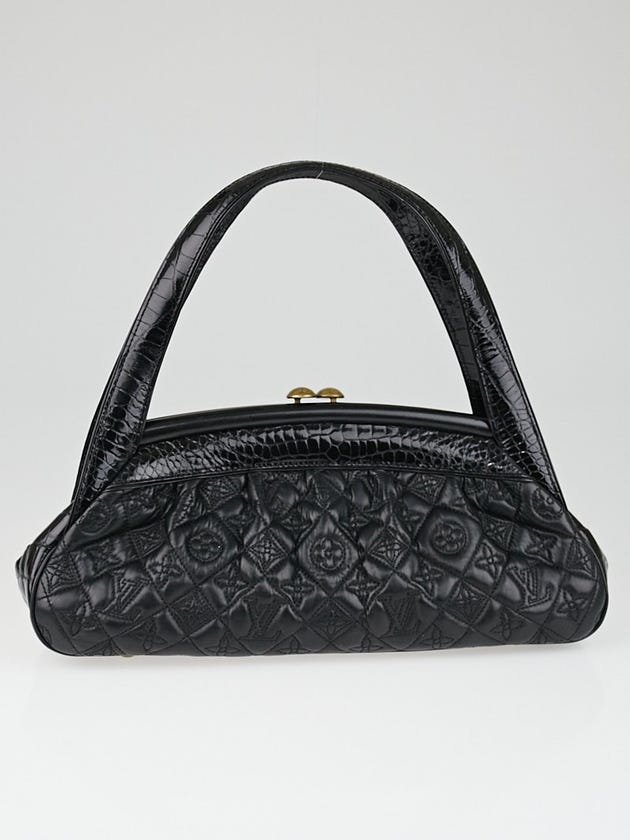 Louis Vuitton Limited Edition Black Alligator Monogram Vienna Sac Fermoir MM Bag