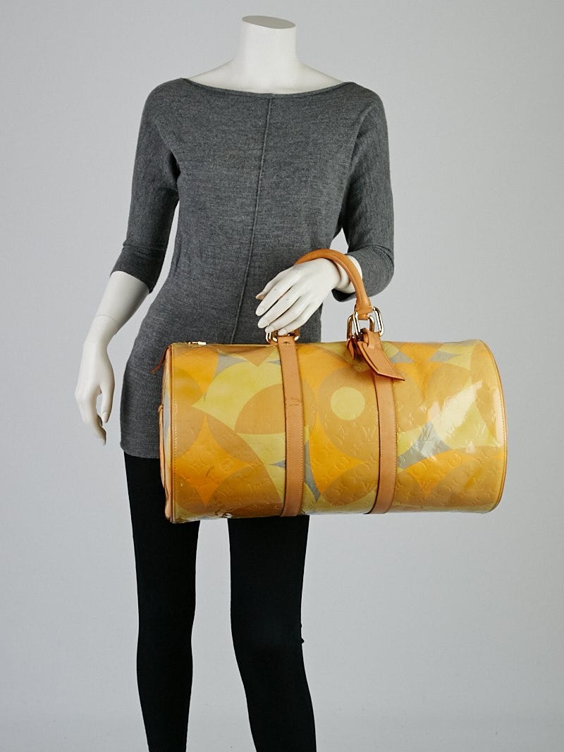 Louis Vuitton Beige Monogram Vernis Mercer Duffel Bag - Yoogi's Closet
