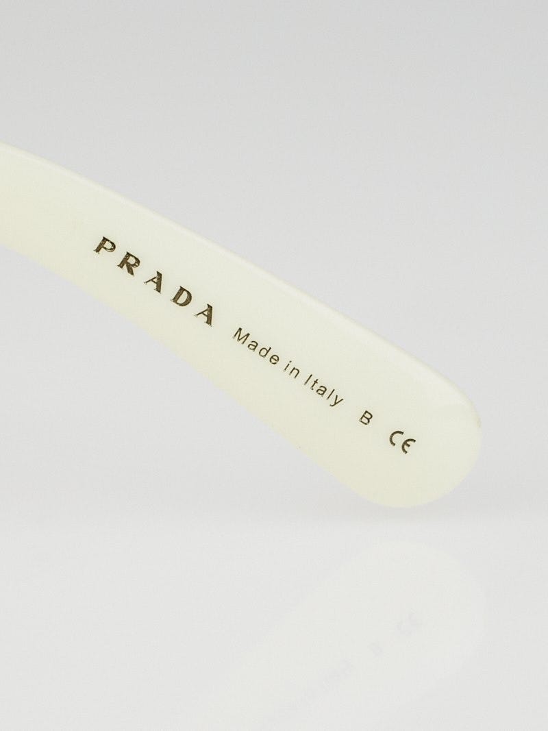 Prada White Oversized Round Frame Baroque Sunglasses - SPR27N