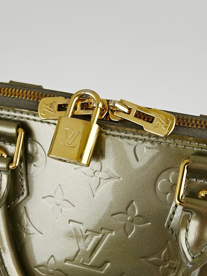 Louis Vuitton Gris Art Deco Monogram Vernis Alma PM Bag - Yoogi's Closet