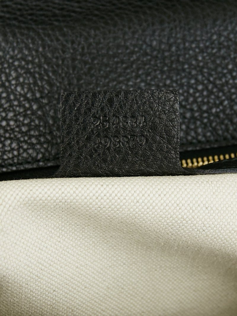 Gucci Black Pebbled Leather New Bamboo Top Handle Bag | Yoogi's Closet