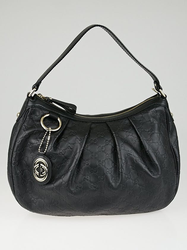 Gucci Black Guccissima Leather Sukey Shoulder Bag
