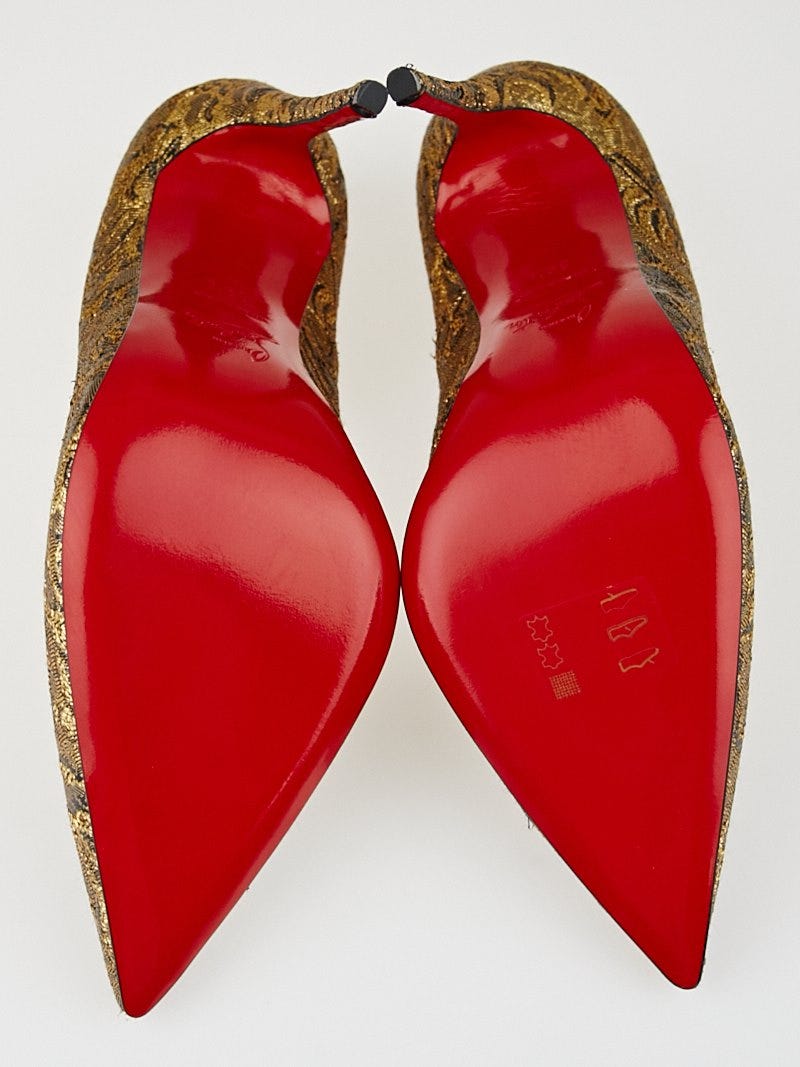 Christian Louboutin Bronze Brocade So Kate 120 Pumps Size 9/39.5