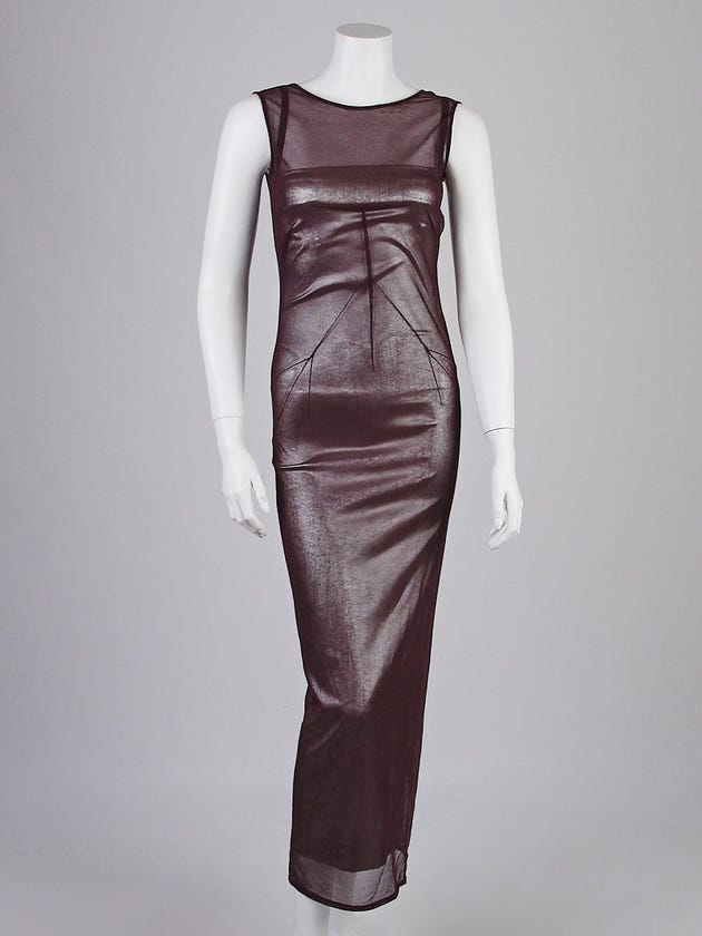 Dolce & Gabbana Burgundy Cotton Blend Sleeveless Sheer Maxi Dress Size 6/40 | Yoogi's Closet Dolce & Gabbana Burgundy Cotton Blend Sleeveless Sheer Maxi Dress Size 6/40 | Yoogi's Closet