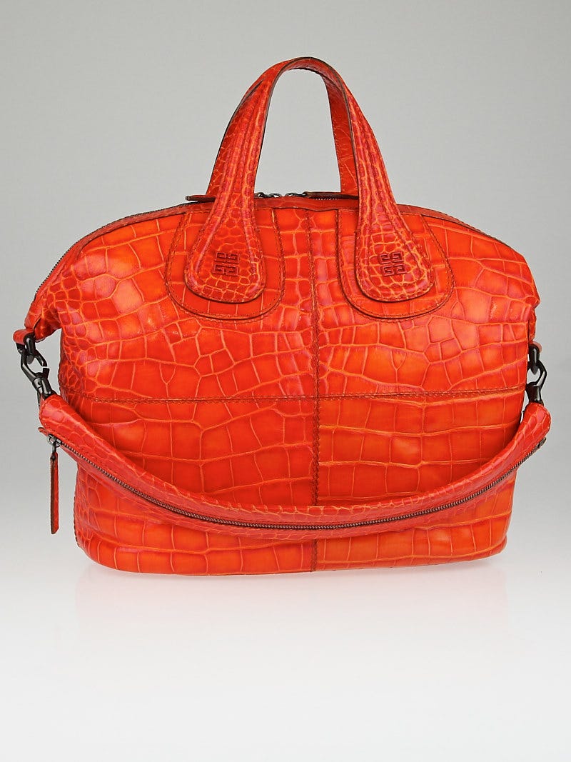 Patent Orange Crocodile Birkin Bag