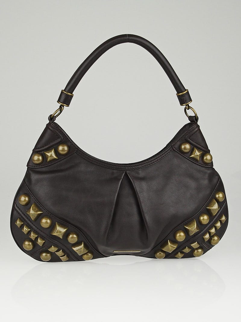 バッグ Burberry Patent Leather Studded Hobobag Burberry Black Studded Leather Hobo Burberry | TLC US