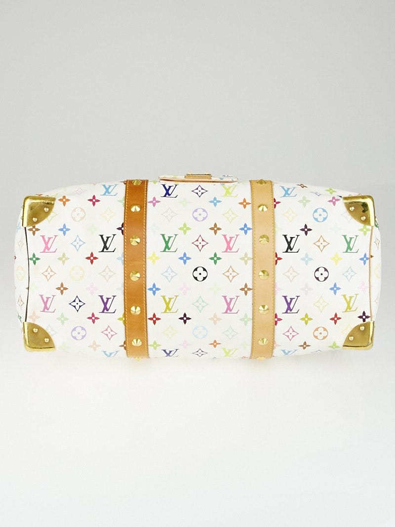 Louis Vuitton White Monogram Multicolore Keepall 45 Bag w/ Strap - Yoogi's  Closet