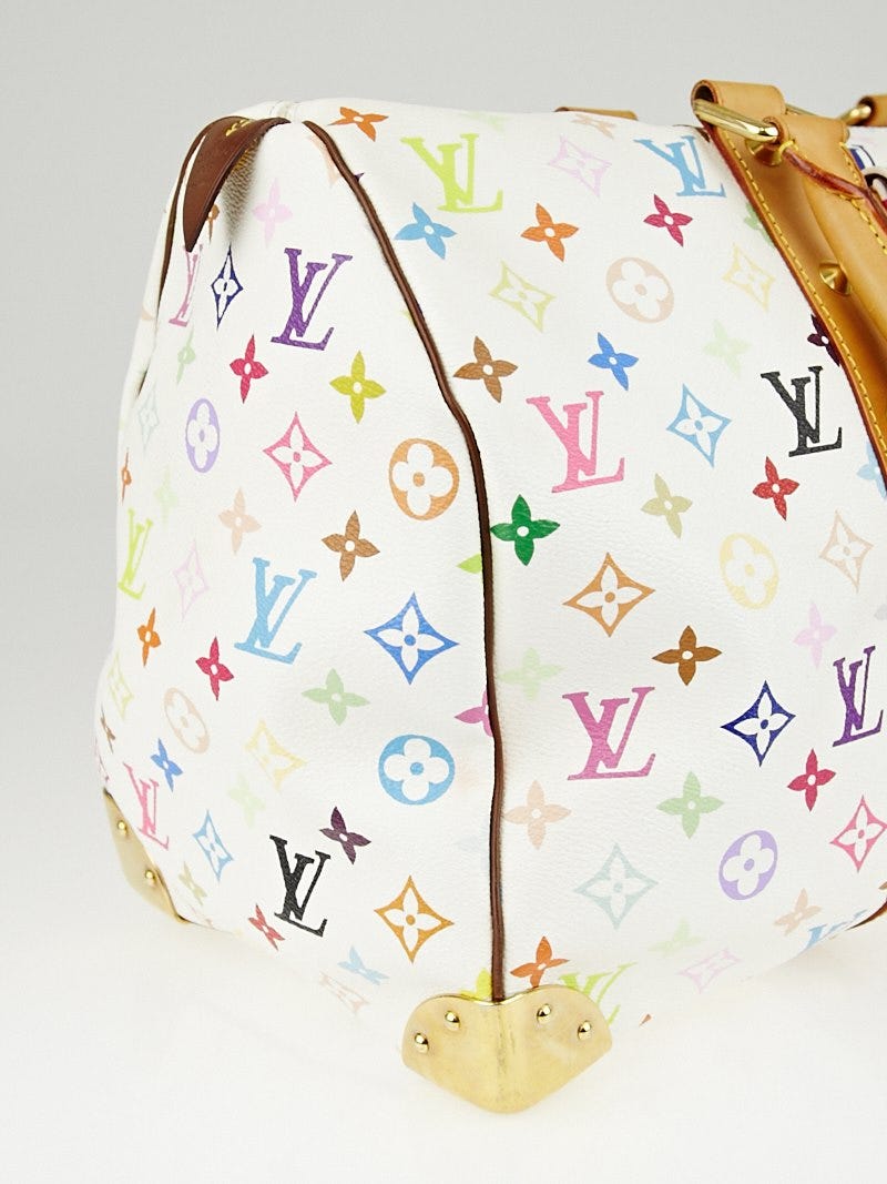 Louis Vuitton White Monogram Multicolore Keepall 45 Bag - Yoogi's Closet