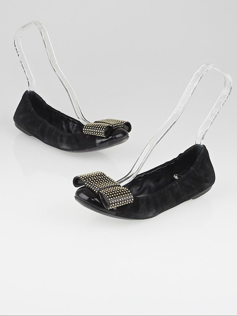 Louis Vuitton ballerinas in black suede with bows