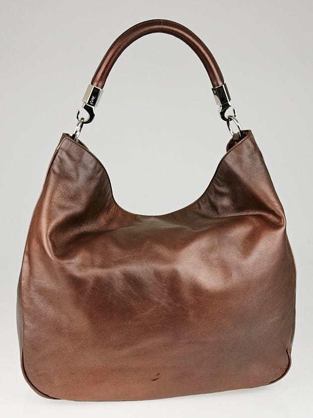 Yves Saint Laurent Dark Bronze Calfskin Leather Roady Bag 