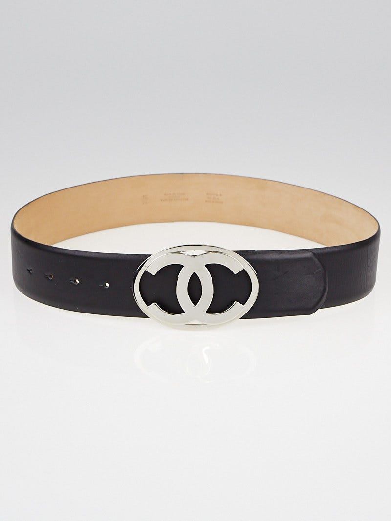 Chanel Black Calfskin Leather CC Belt Size 85 34 Yoogi s Closet