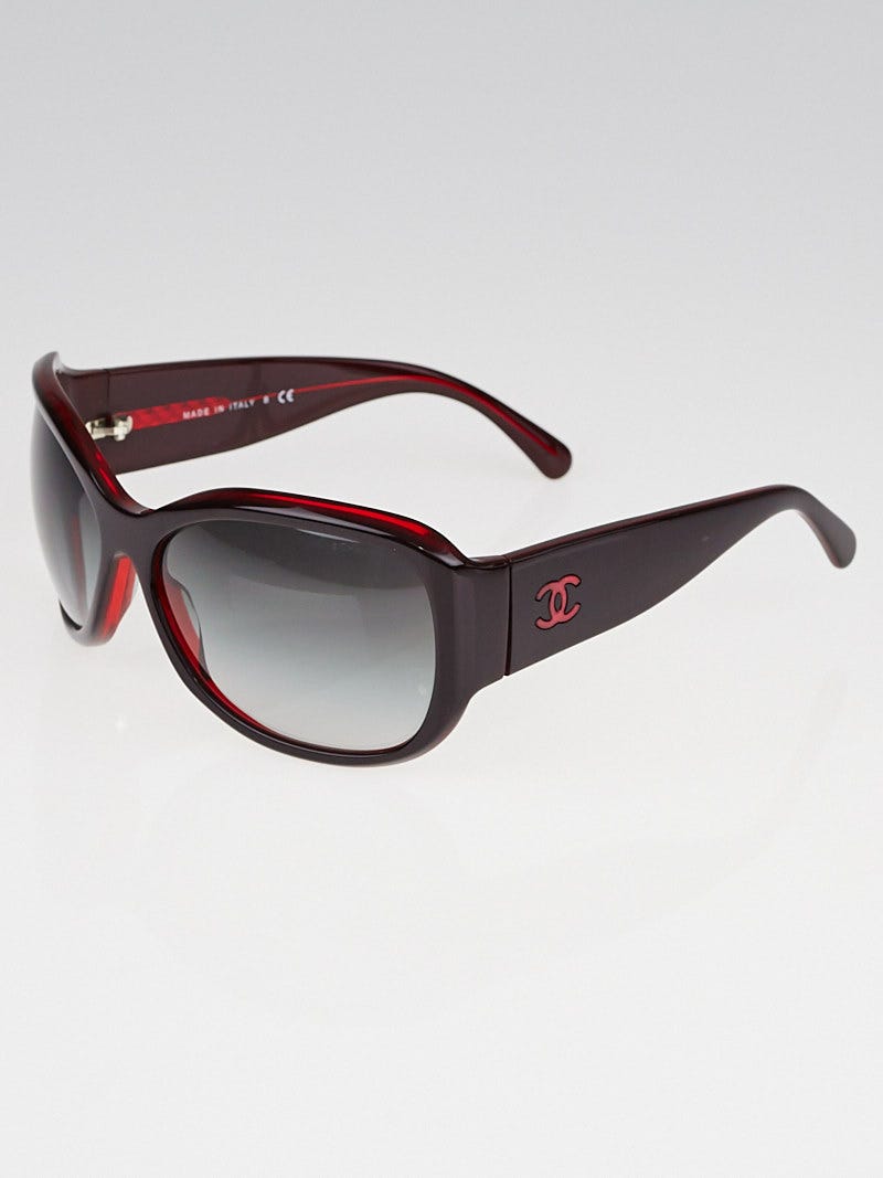 Chanel Red Frame Gradient Tint CC Logo Sunglasses - 5226-H