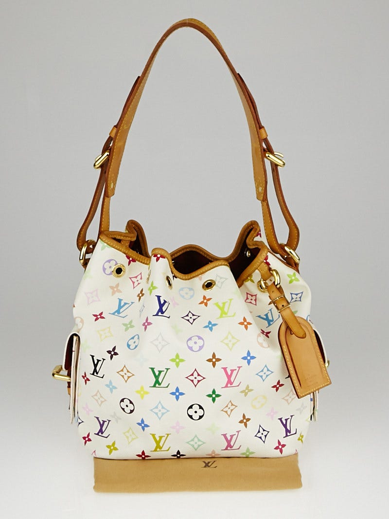 Louis Vuitton White Monogram Multicolor Petite Noe Bag - ShopperBoard