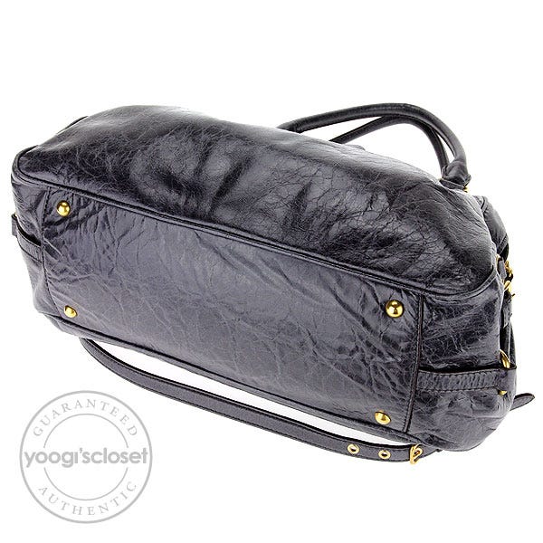 Miu Miu Mirtillo Nappa Leather Charm Satchel Bag | Yoogi's Closet
