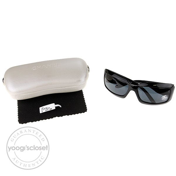 Chanel Black Mother of Pearl Grey Tint Sunglasses 5076-H - Yoogi's