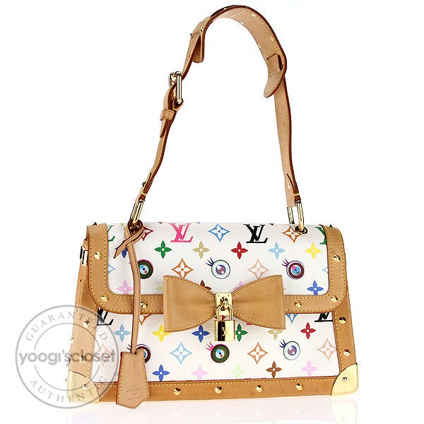 Louis Vuitton Limited Edition White Monogram Multicolore Eye Need You Bag