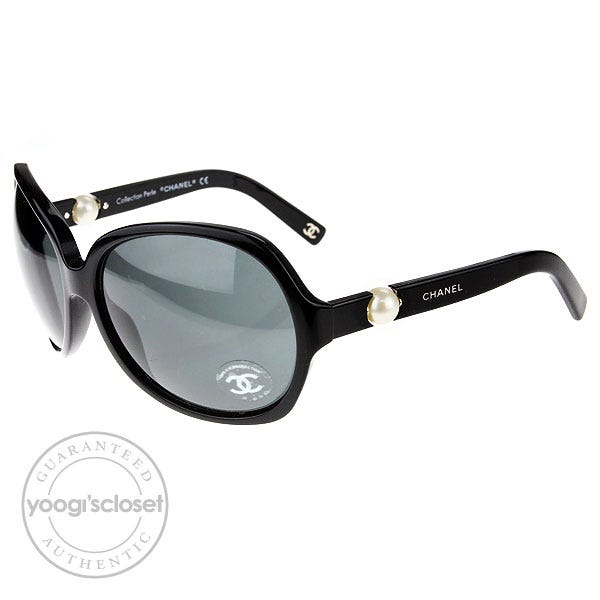 Chanel Black Frame Pearle Collection Sunglasses-5141-H - Yoogi's Closet