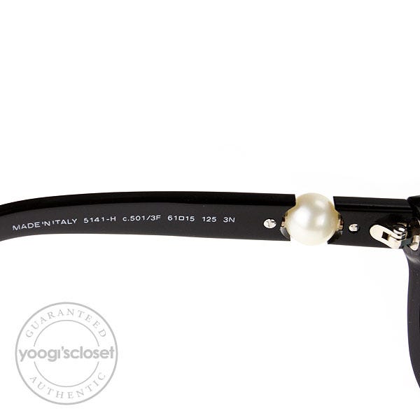 Chanel Black Frame Pearle Collection Sunglasses-5141-H - Yoogi's