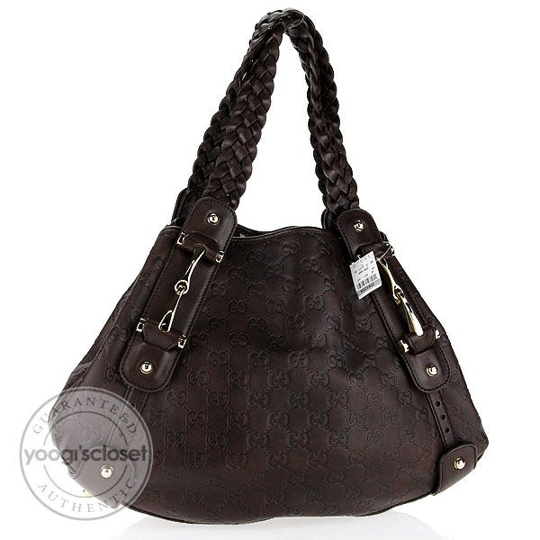 Gucci Chocolate Brown Guccissima Small Pelham Shoulder Bag