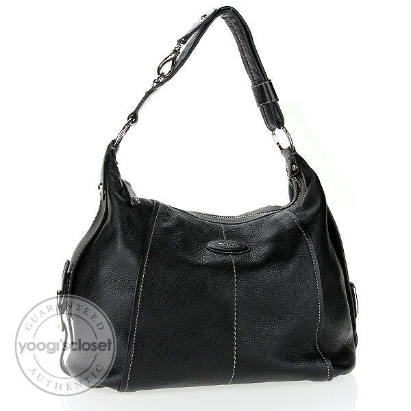 Tod's Black Leather G-Bag Sacca Tacolla Bag