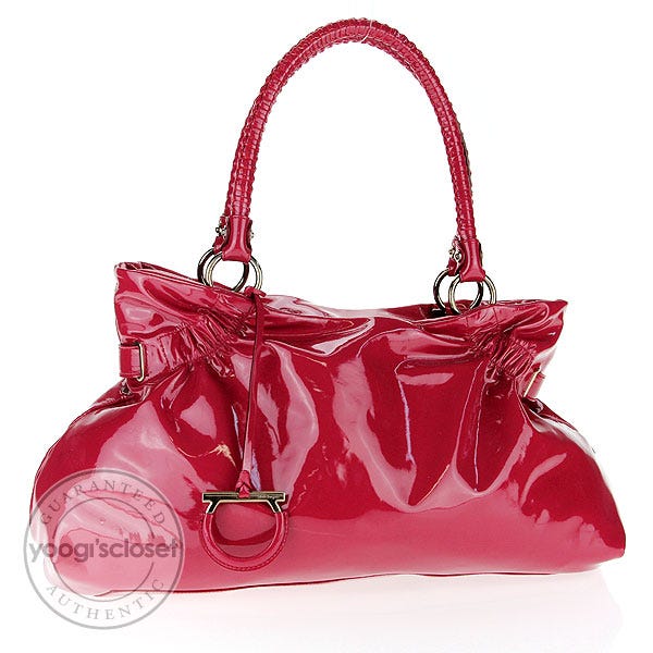 Salvatore Ferragamo Fresia Patent Leather Ava Bag