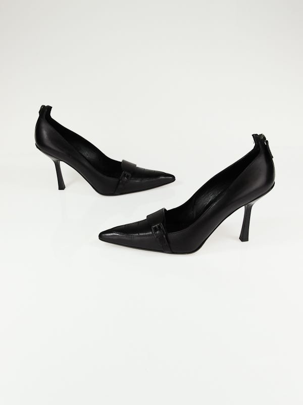 Gucci Black Leather Point Pumps Size 8.5