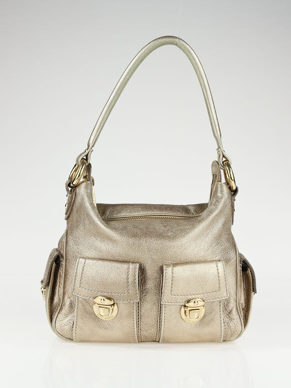 Marc Jacobs Metallic  Gold Small Multipocket Hobo Bag