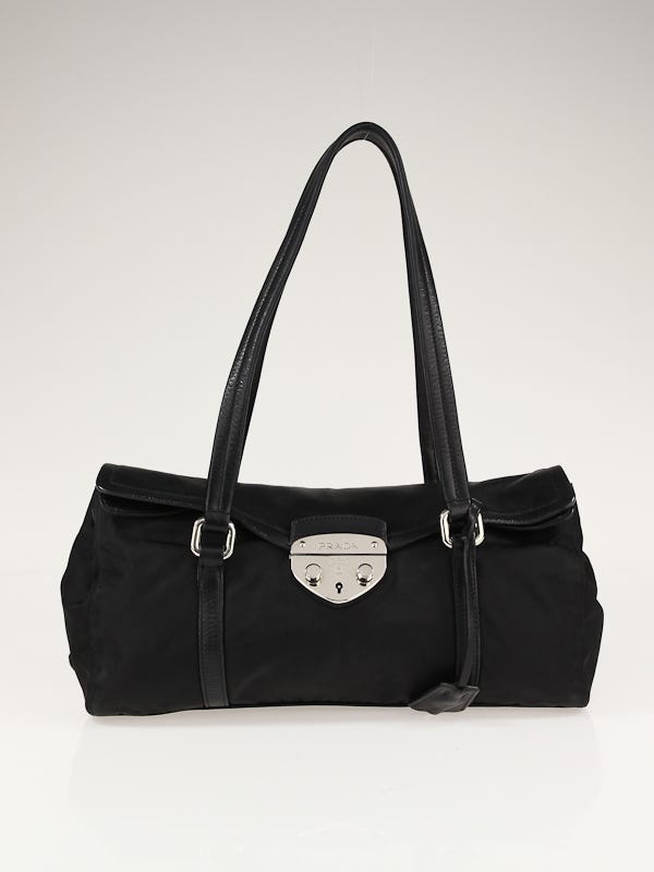 Prada black cheap tessuto shoulder bag