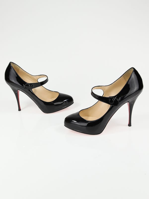 Christian Louboutin Black Patent Leather Decocolico 120 Heels Size 6