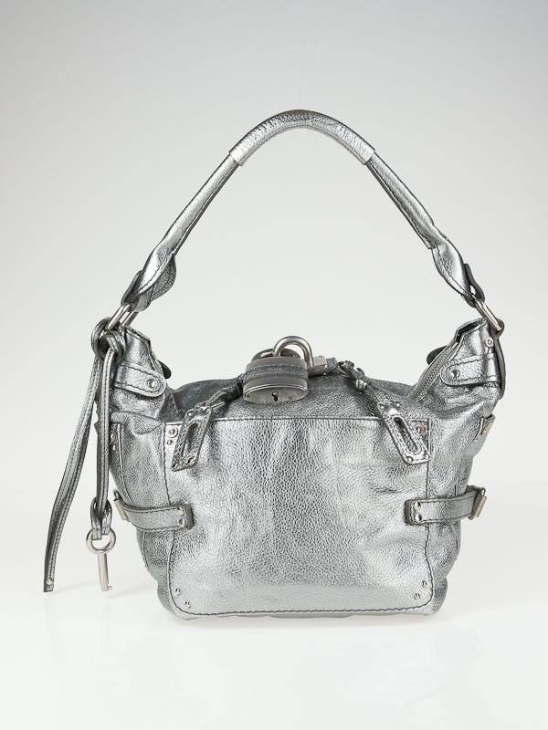 Chloe Argent Leather Paddington Hobo Bag