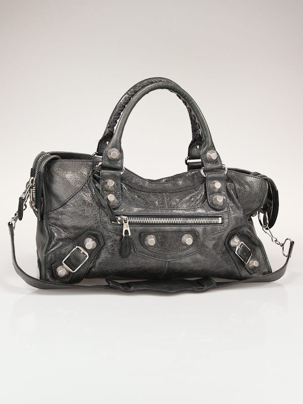 Balenciaga Anthracite Lambskin Leather Giant Part Time Bag