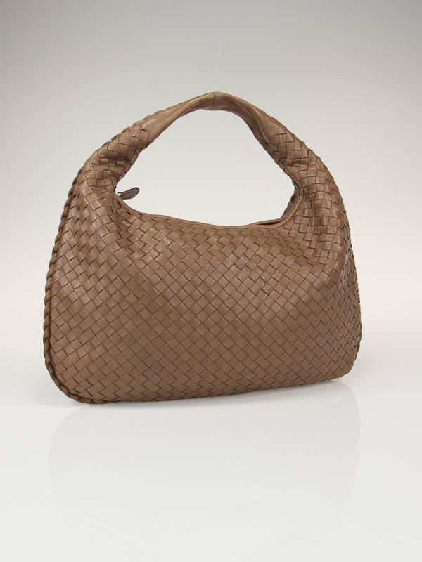 Bottega Veneta Toffee Medium Veneta Woven Hobo Bag