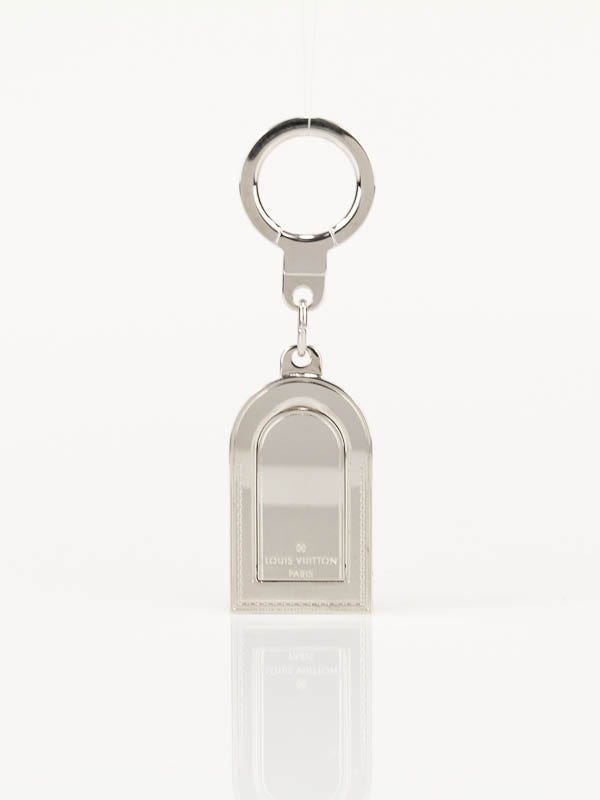 Louis Vuitton Silver Metal Luggage Tag Key Ring