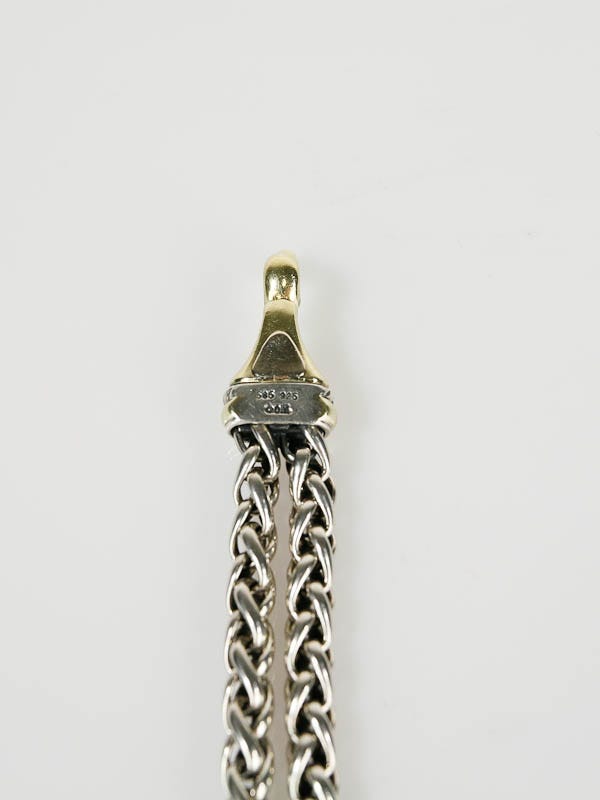 David Yurman 14k Gold and Sterling Silver Double Wheat Chain