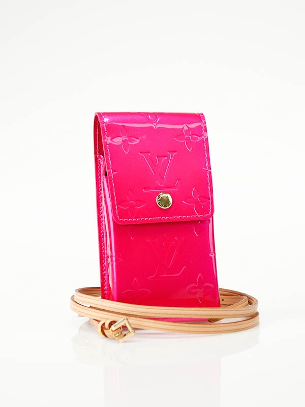 LOUIS VUITTON Vernis Greene Cigarette Case Cell Phone Holder Rose LV Auth  ar2598 Pink Patent leather ref.334815 - Joli Closet