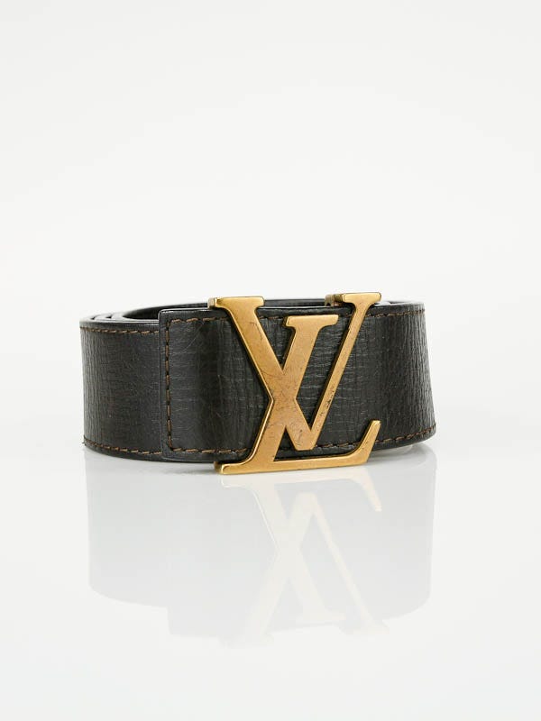 Louis Vuitton Black Utah Leather Initiales Belt