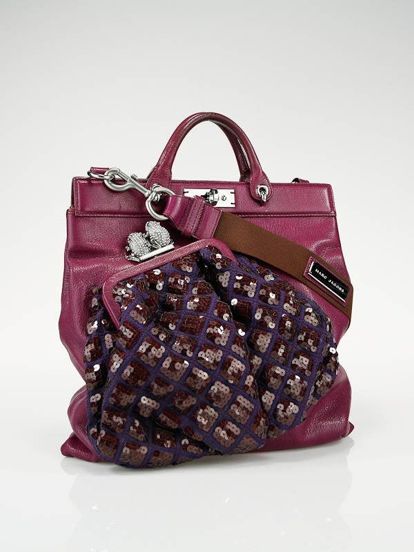Marc Jacobs Purple Leather Robert Duffy Bag on Bag Shoulder Bag Yoogi s Closet