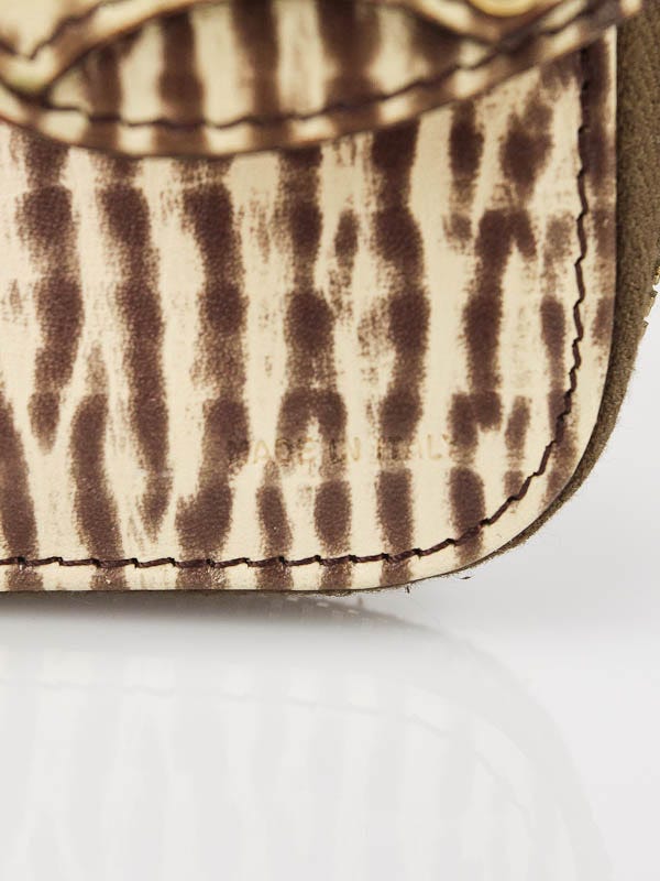 Fendi Tobacco Zucca Canvas and Zebra Print Leather Small Zippy