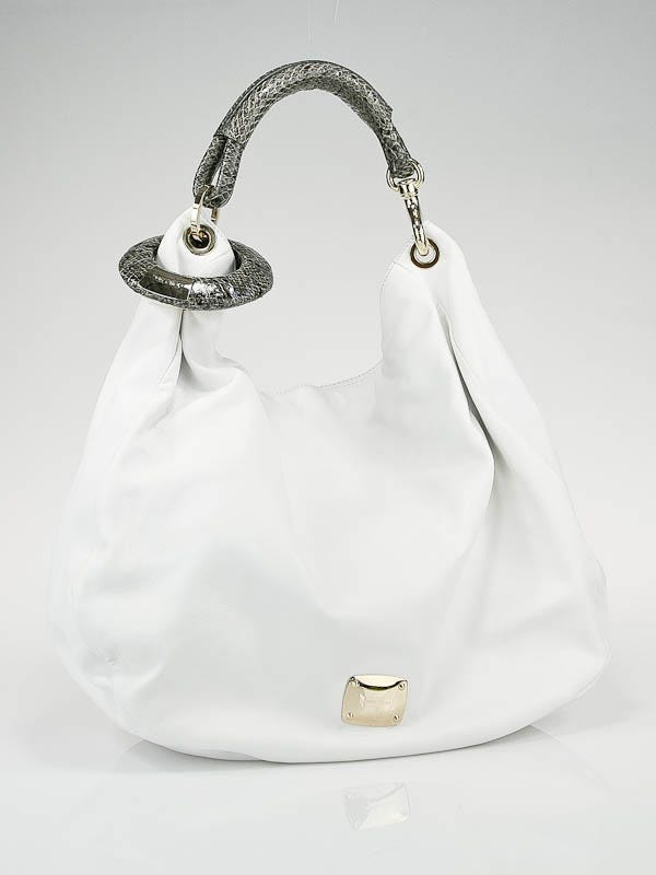 Jimmy Choo White Leather Sky Hobo Bag