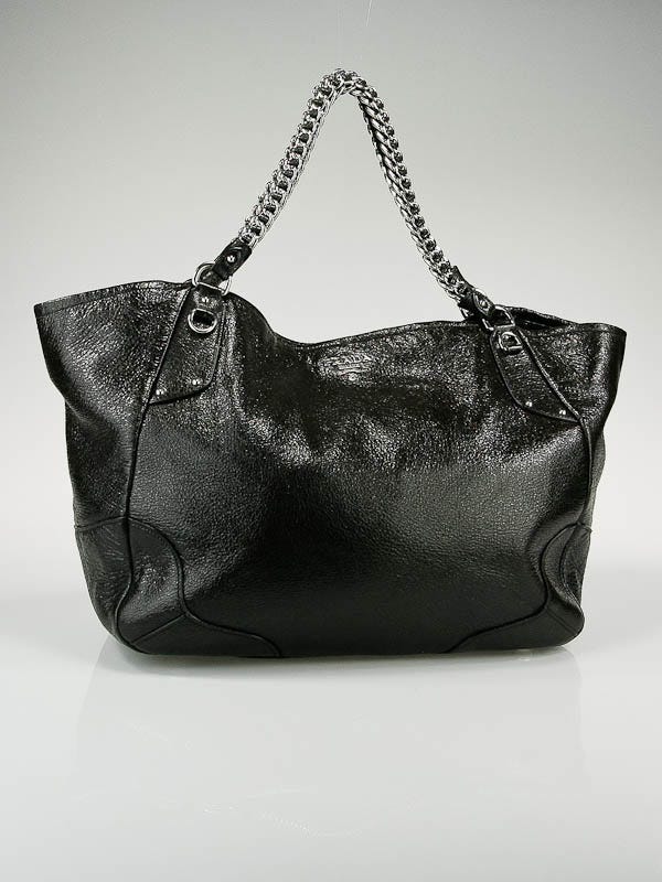 Prada Ebano Deerskin Cervo Lux Shopping Tote Bag BR3798