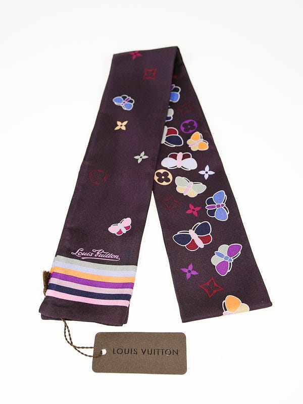 Louis Vuitton Violet Silk Bandeau Papillon Scarf