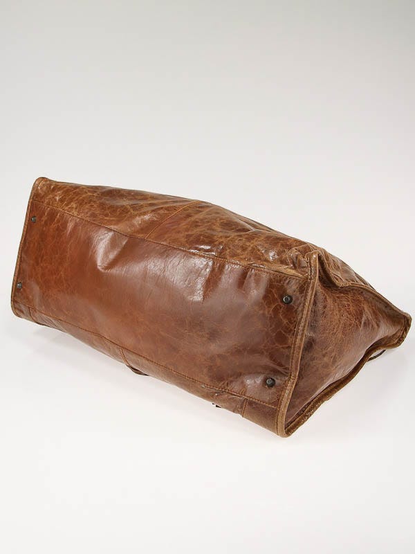 Balenciaga Camel/Cognac Lambskin Leather Weekender Bag Balenciaga Camel/Cognac Lambskin Leather Weekender Bag