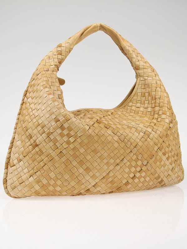 Bottega Veneta Paille Intrecciato Woven Nuvolato Large Veneta Hobo Bag