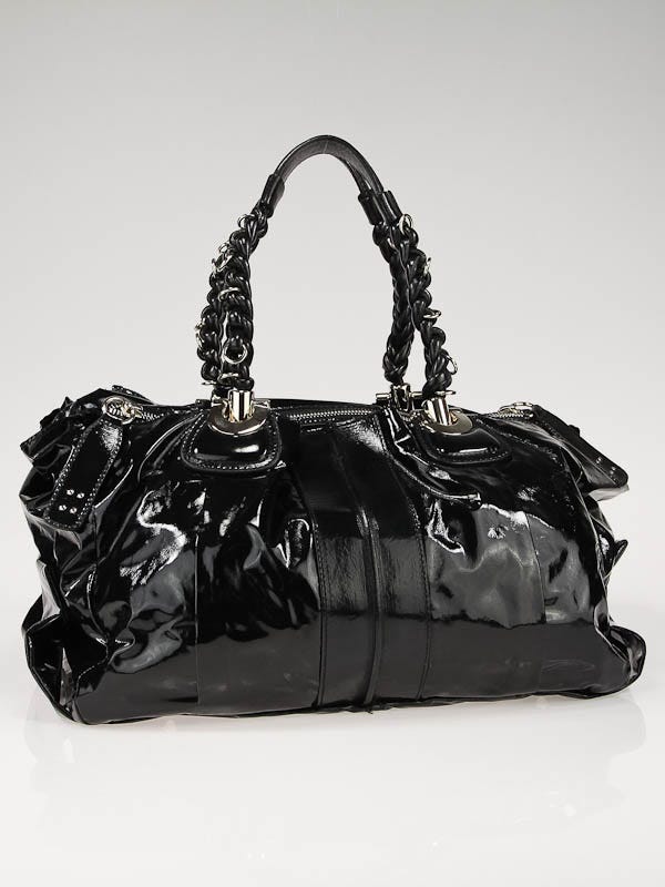 Chloe Black Vinyl Heloise Large Tote Bag