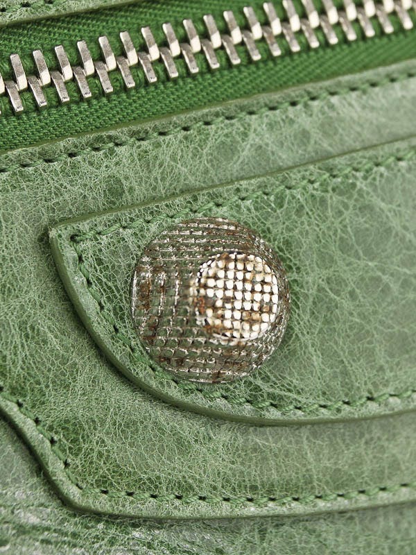 Balenciaga Sage Green Giant Flat Clutch Bag | Yoogi's Closet