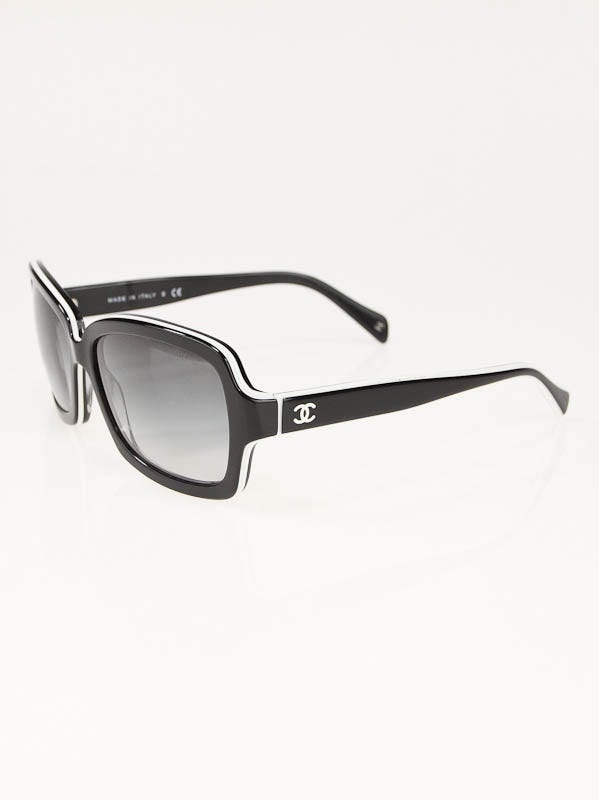 Chanel Black and White Frame CC Logo Sunglasses